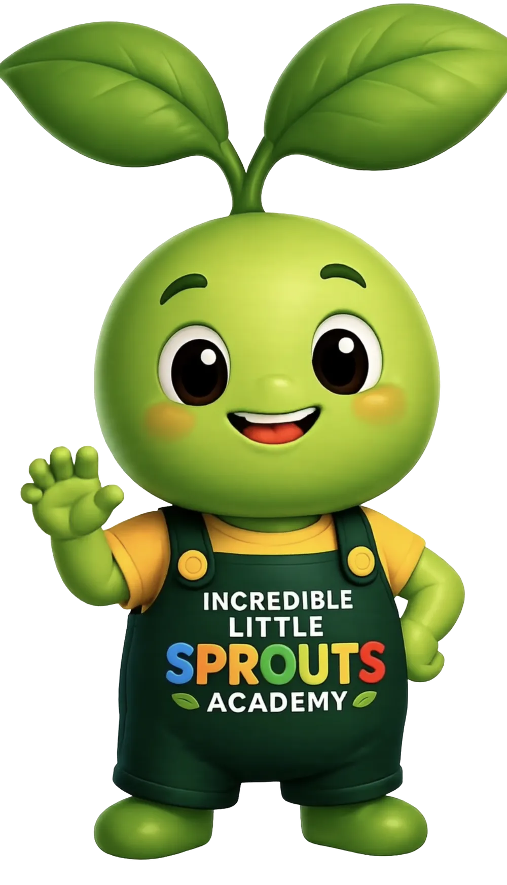 Little Sprouts mascot waving
