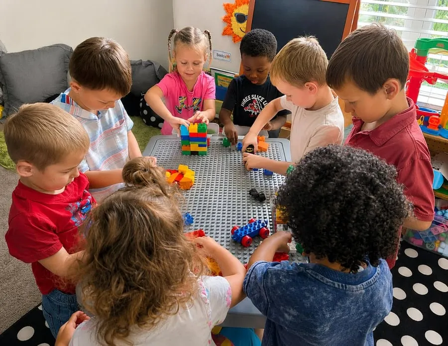 Children learning together at the table